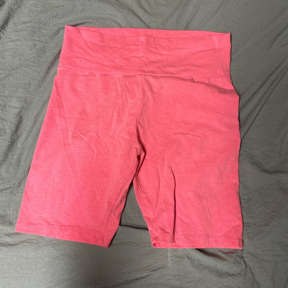 Pink biker workout pants